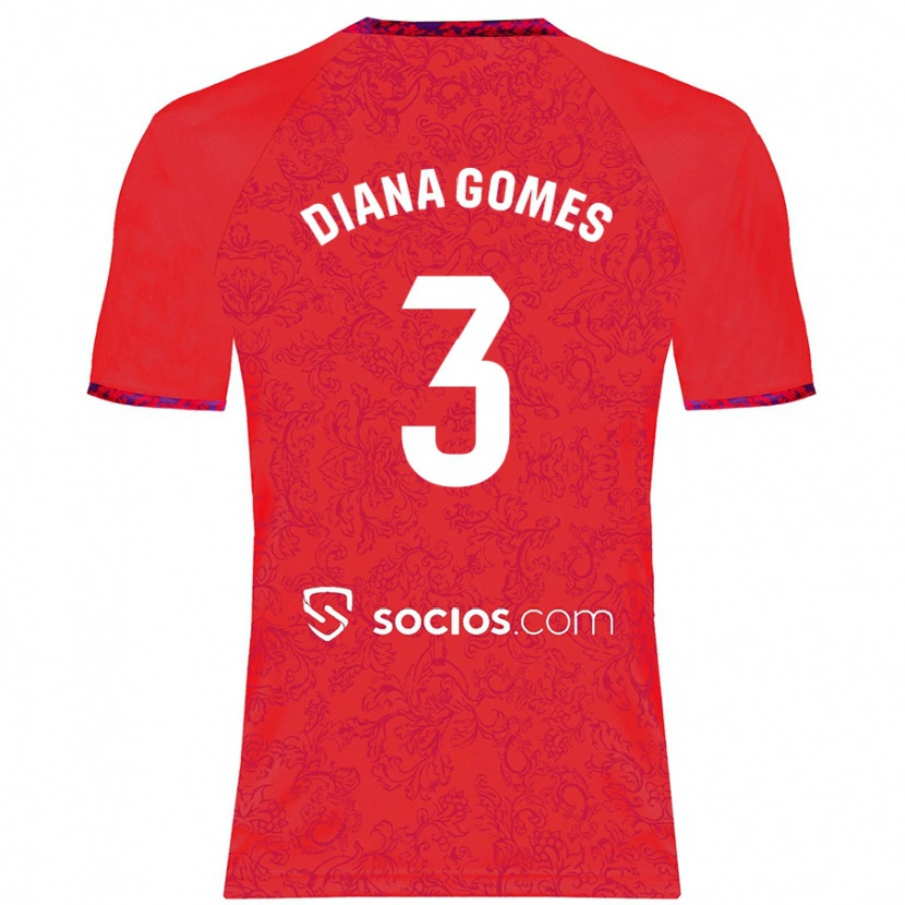 Danxen Niño Camiseta Diana Catarina Ribeiro Gomes #3 Rojo 2ª Equipación 2024/25 La Camisa México