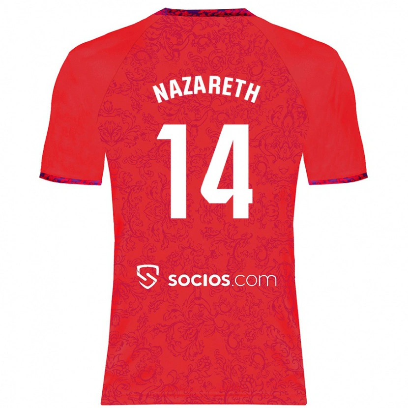 Danxen Niño Camiseta Nazaret Martín #14 Rojo 2ª Equipación 2024/25 La Camisa México