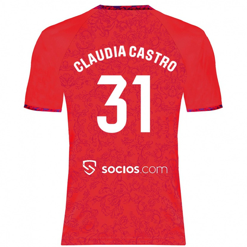 Danxen Niño Camiseta Claudia Castro Romero #31 Rojo 2ª Equipación 2024/25 La Camisa México