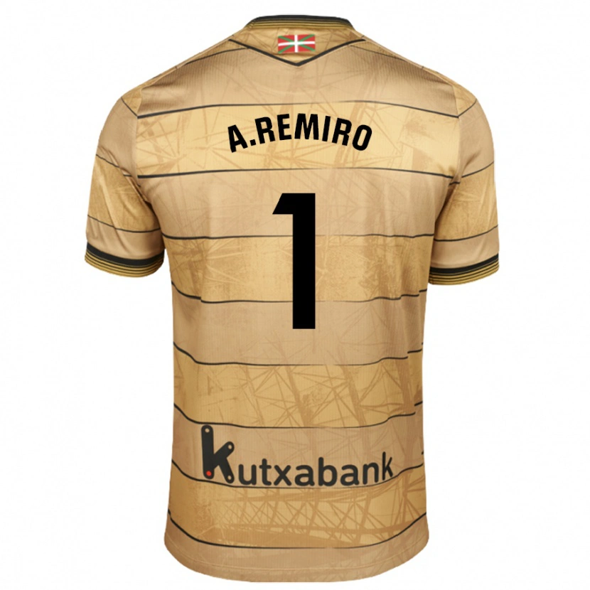 Danxen Niño Camiseta Álex Remiro #1 Marrón 2ª Equipación 2024/25 La Camisa México