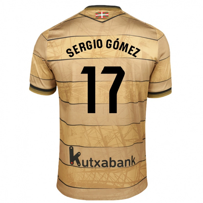 Danxen Niño Camiseta Sergio Gómez #17 Marrón 2ª Equipación 2024/25 La Camisa México