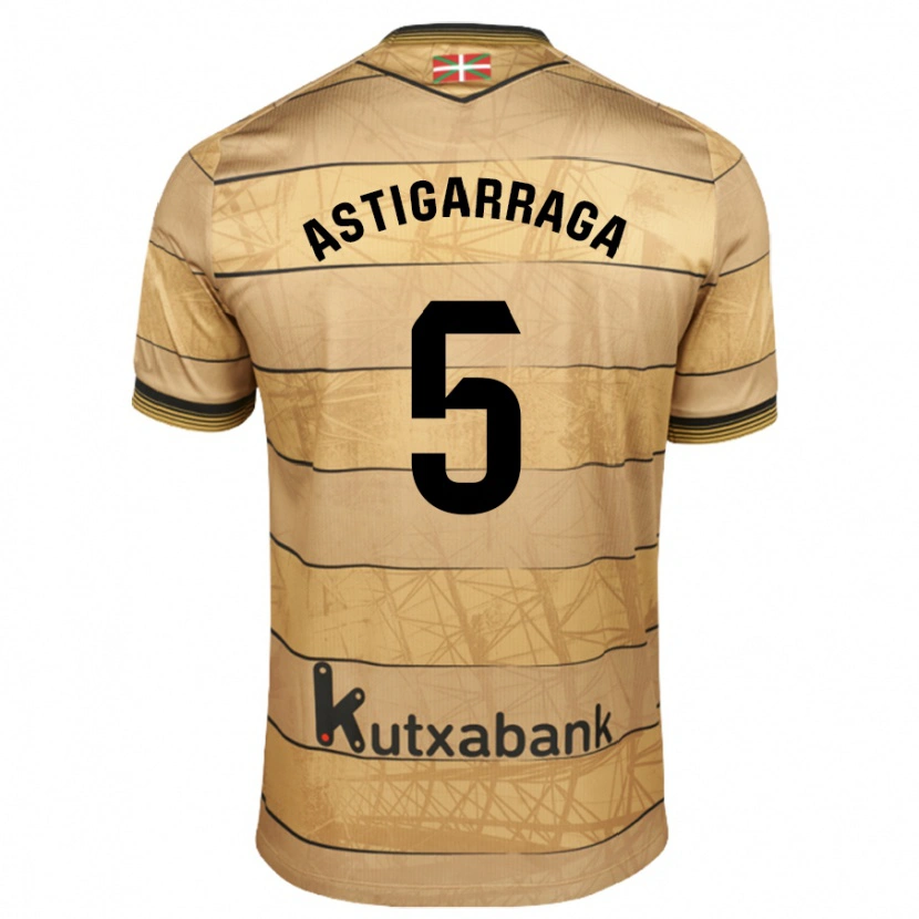 Danxen Niño Camiseta Eneko Astigarraga #5 Marrón 2ª Equipación 2024/25 La Camisa México