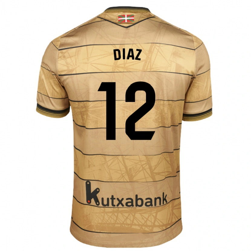 Danxen Niño Camiseta Ekain Díaz #12 Marrón 2ª Equipación 2024/25 La Camisa México