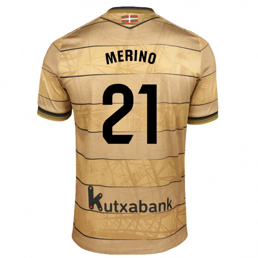 Danxen Niño Camiseta Jon Merino #21 Marrón 2ª Equipación 2024/25 La Camisa México