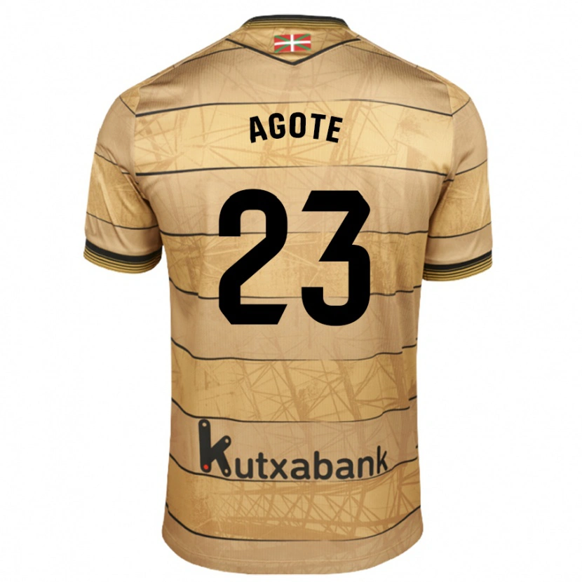 Danxen Niño Camiseta Unax Agote #23 Marrón 2ª Equipación 2024/25 La Camisa México
