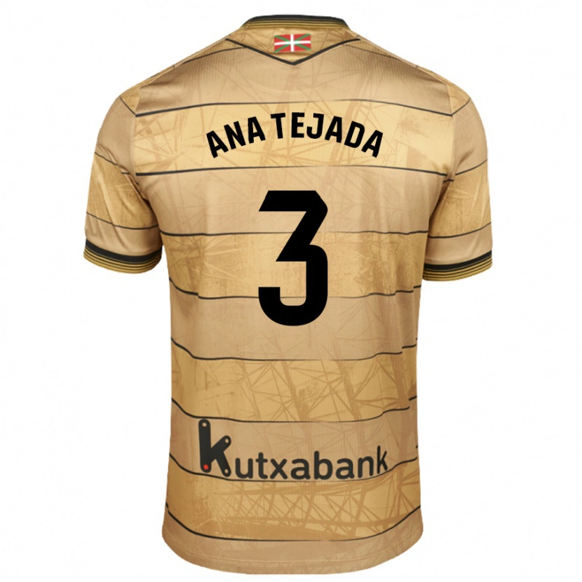 Danxen Niño Camiseta Ana Tejada Jiménez #3 Marrón 2ª Equipación 2024/25 La Camisa México
