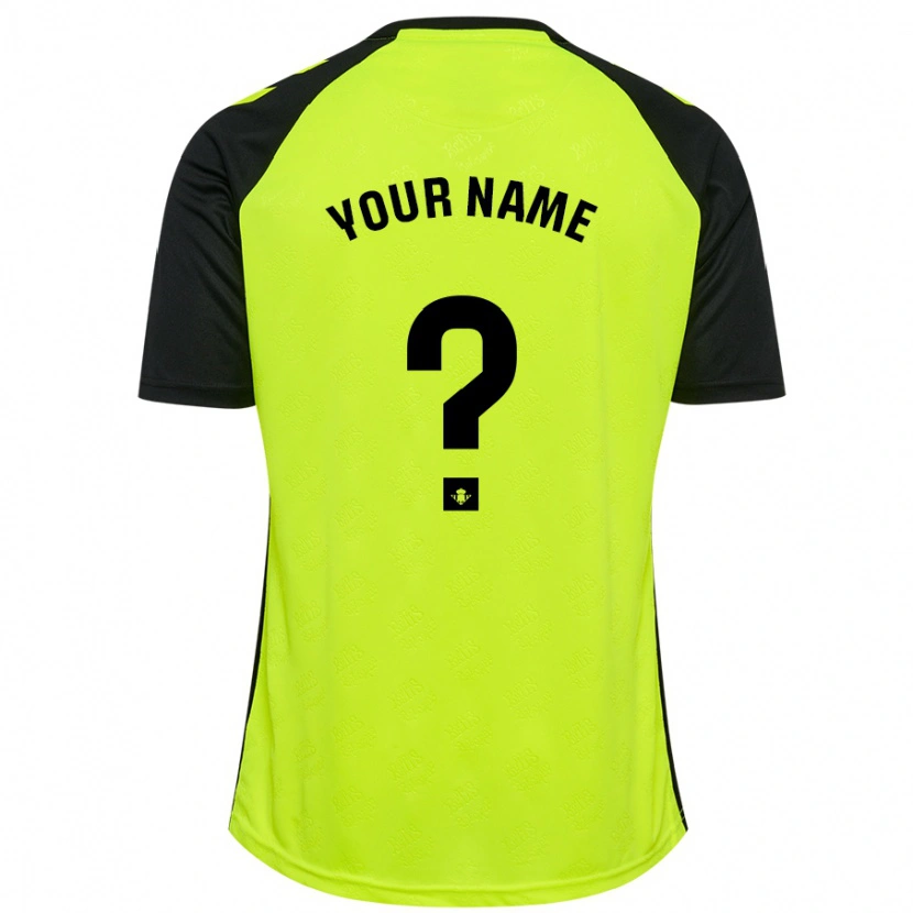 Danxen Niño Camiseta Su Nombre #0 Amarillo Fluorescente Negro 2ª Equipación 2024/25 La Camisa México