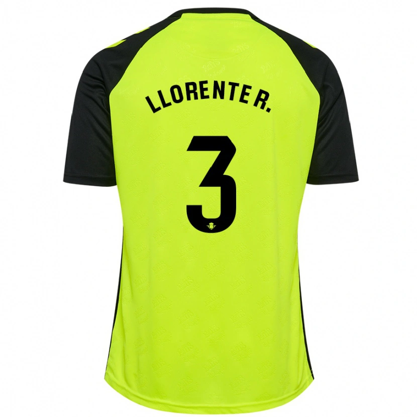 Danxen Niño Camiseta Diego Llorente #3 Amarillo Fluorescente Negro 2ª Equipación 2024/25 La Camisa México