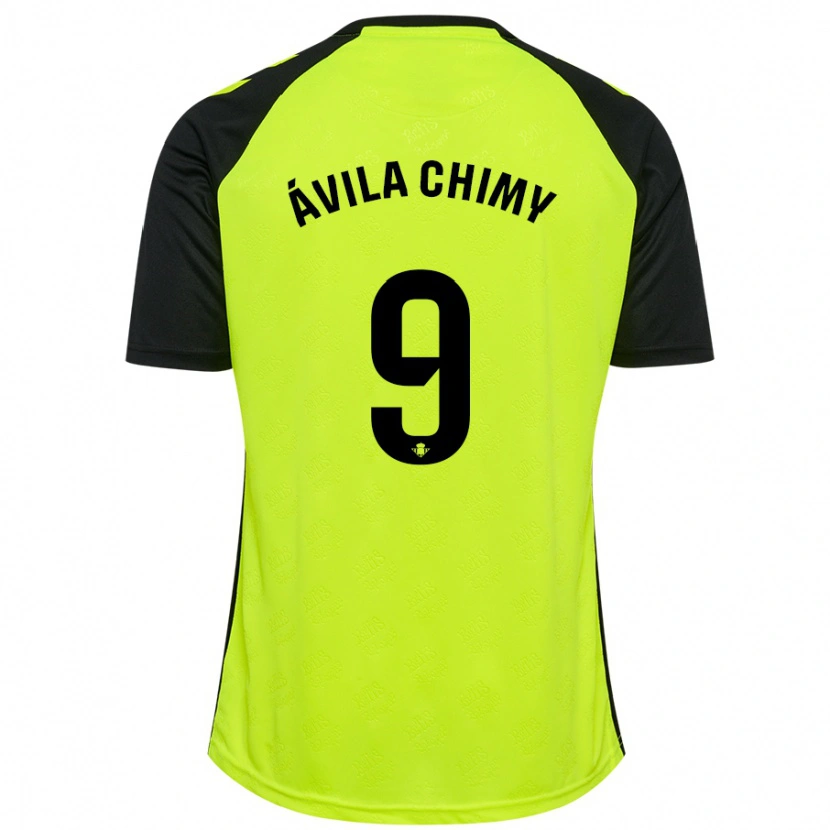 Danxen Niño Camiseta Chimy Ávila #9 Amarillo Fluorescente Negro 2ª Equipación 2024/25 La Camisa México
