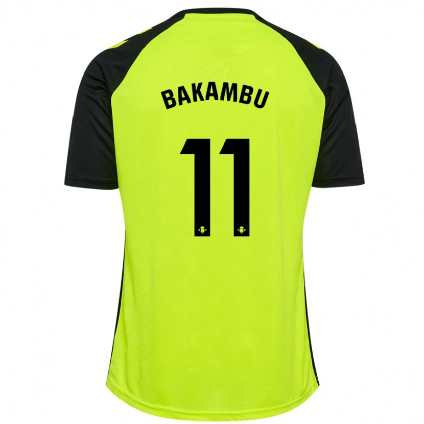 Danxen Niño Camiseta Cédric Bakambu #11 Amarillo Fluorescente Negro 2ª Equipación 2024/25 La Camisa México