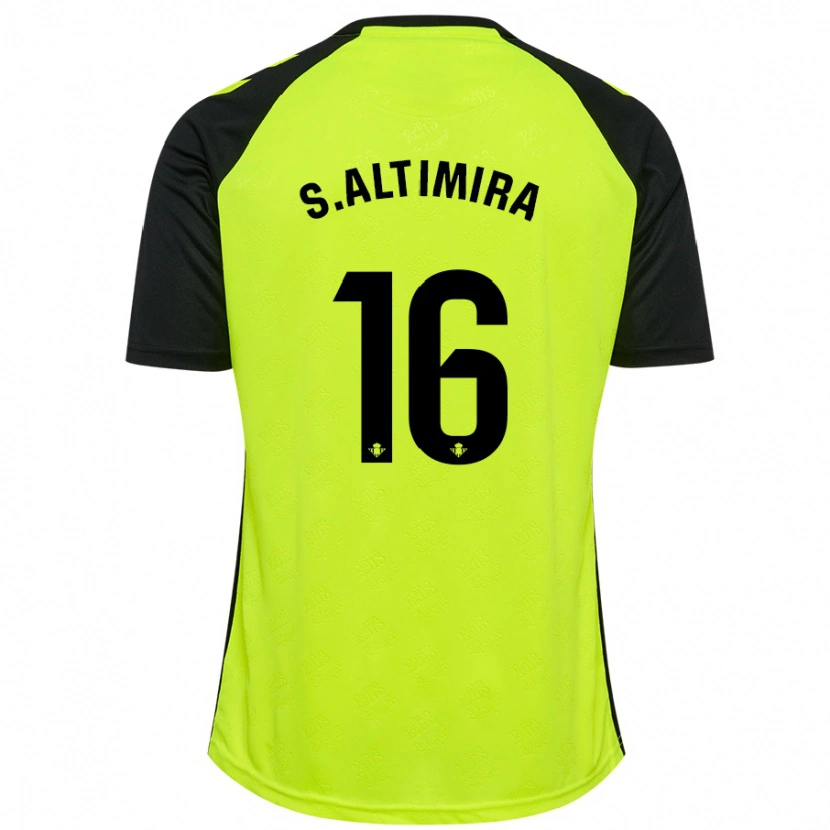Danxen Niño Camiseta Sergi Altimira #16 Amarillo Fluorescente Negro 2ª Equipación 2024/25 La Camisa México