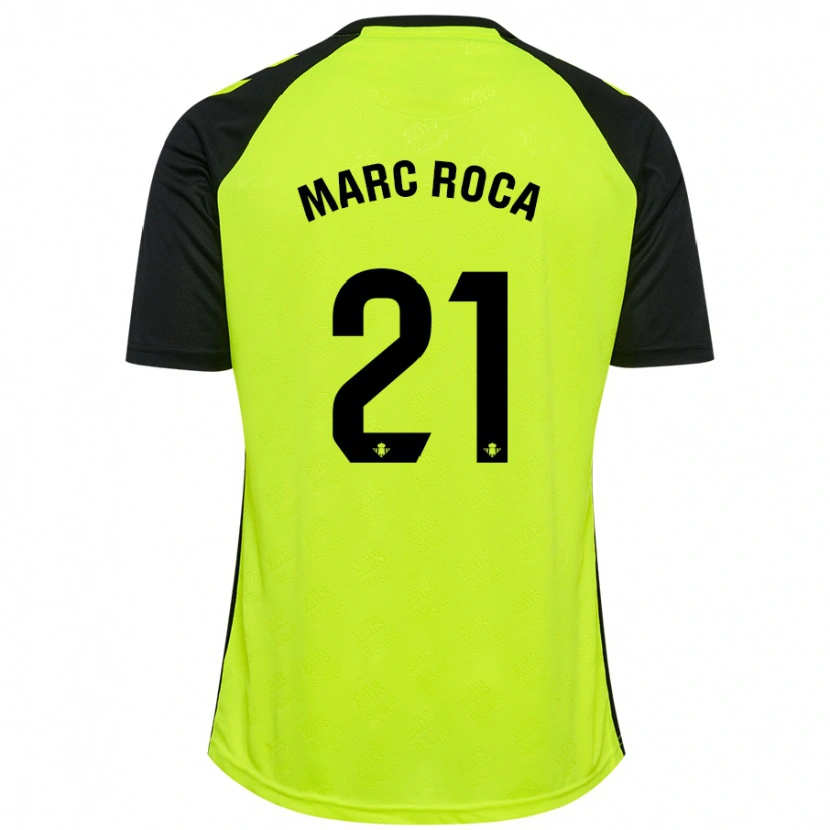 Danxen Niño Camiseta Marc Roca #21 Amarillo Fluorescente Negro 2ª Equipación 2024/25 La Camisa México