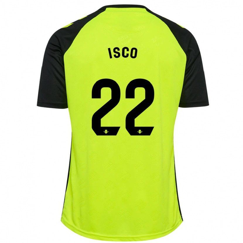 Danxen Niño Camiseta Isco #22 Amarillo Fluorescente Negro 2ª Equipación 2024/25 La Camisa México