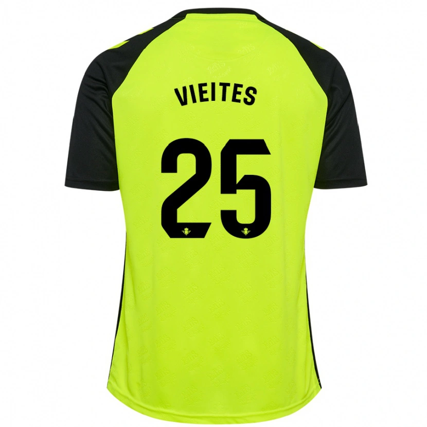 Danxen Niño Camiseta Fran Vieites #25 Amarillo Fluorescente Negro 2ª Equipación 2024/25 La Camisa México