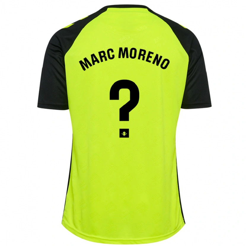 Danxen Niño Camiseta Marc Moreno #0 Amarillo Fluorescente Negro 2ª Equipación 2024/25 La Camisa México