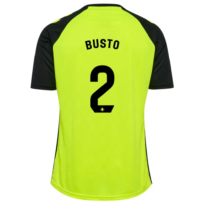 Danxen Niño Camiseta Pablo Busto #2 Amarillo Fluorescente Negro 2ª Equipación 2024/25 La Camisa México
