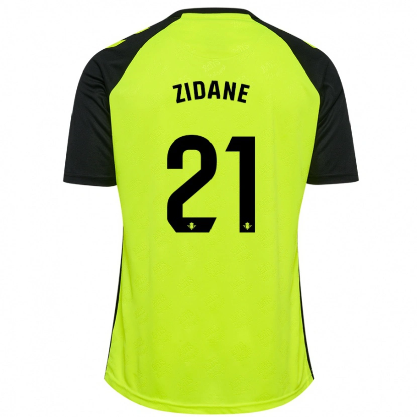 Danxen Niño Camiseta Elyaz Zidane #21 Amarillo Fluorescente Negro 2ª Equipación 2024/25 La Camisa México