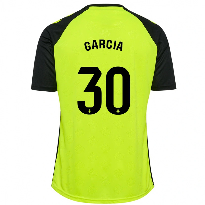 Danxen Niño Camiseta Germán García #30 Amarillo Fluorescente Negro 2ª Equipación 2024/25 La Camisa México