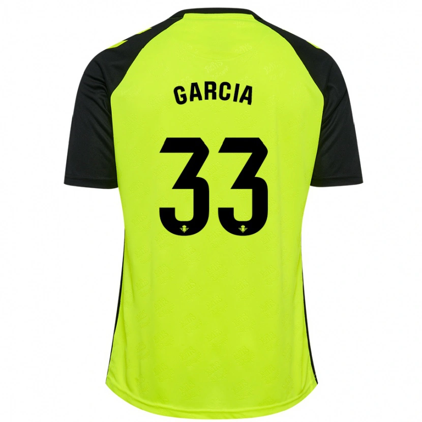 Danxen Niño Camiseta Pablo García #33 Amarillo Fluorescente Negro 2ª Equipación 2024/25 La Camisa México