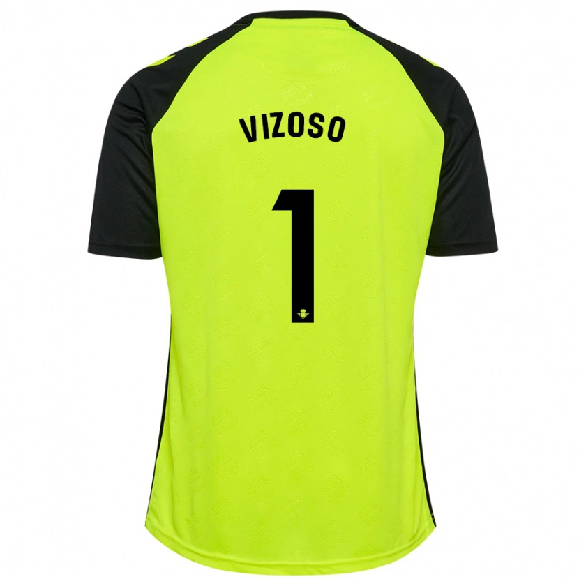 Danxen Niño Camiseta Paula Vizoso #1 Amarillo Fluorescente Negro 2ª Equipación 2024/25 La Camisa México