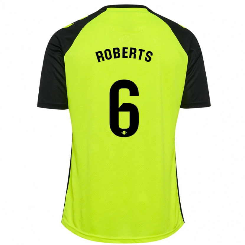 Danxen Niño Camiseta Rhiannon Roberts #6 Amarillo Fluorescente Negro 2ª Equipación 2024/25 La Camisa México