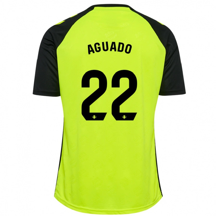 Danxen Niño Camiseta Júlia Aguado #22 Amarillo Fluorescente Negro 2ª Equipación 2024/25 La Camisa México