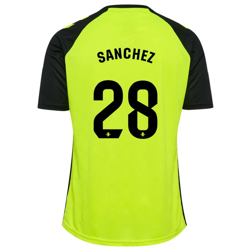 Danxen Niño Camiseta Marina Sánchez #28 Amarillo Fluorescente Negro 2ª Equipación 2024/25 La Camisa México