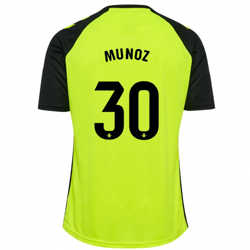 Danxen Niño Camiseta Blanca Muñoz #30 Amarillo Fluorescente Negro 2ª Equipación 2024/25 La Camisa México