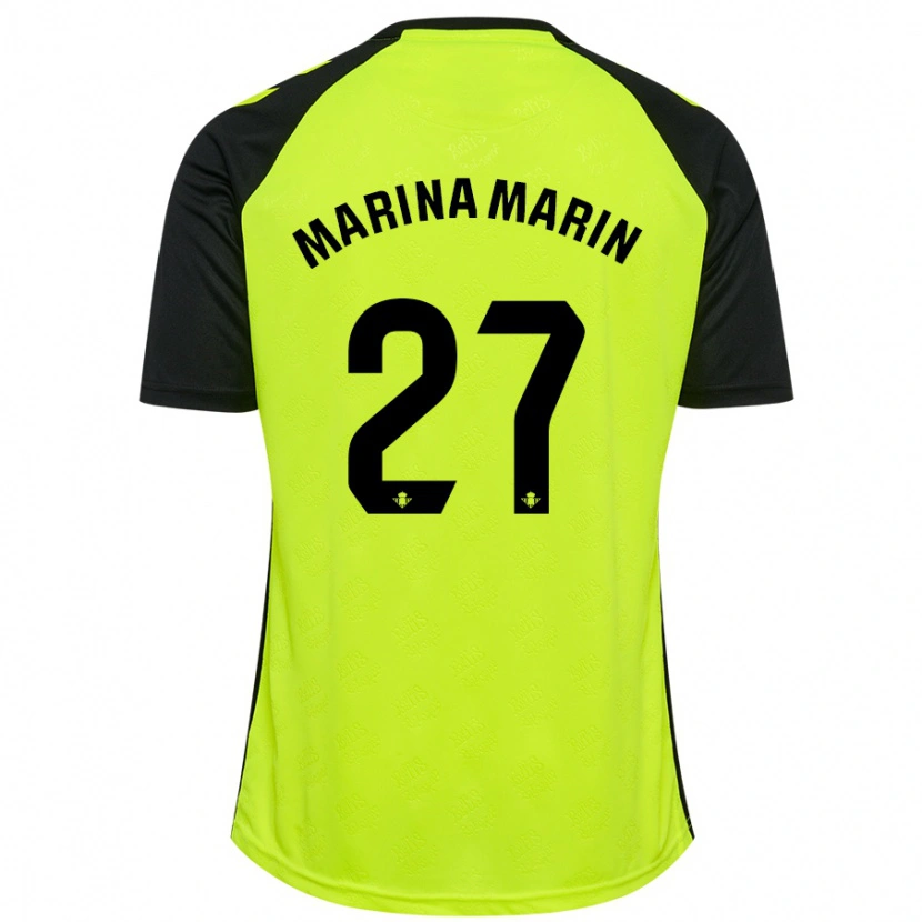 Danxen Niño Camiseta Marina Marín #27 Amarillo Fluorescente Negro 2ª Equipación 2024/25 La Camisa México