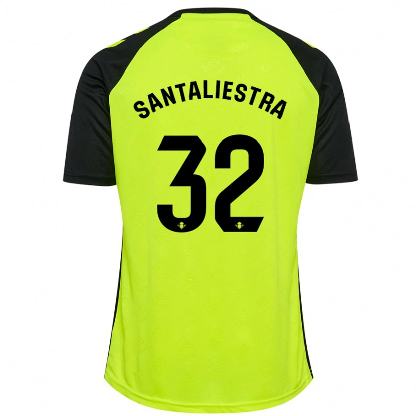 Danxen Niño Camiseta Carla Santaliestra #32 Amarillo Fluorescente Negro 2ª Equipación 2024/25 La Camisa México