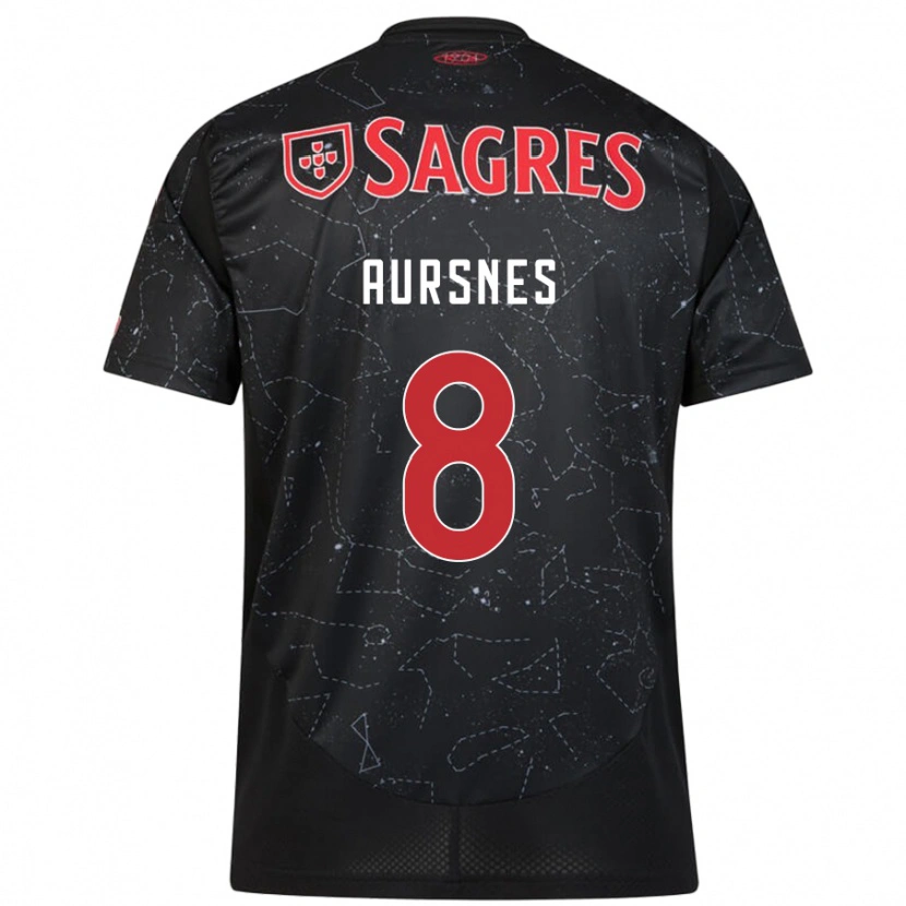 Danxen Niño Camiseta Fredrik Aursnes #8 Negro Rojo 2ª Equipación 2024/25 La Camisa México