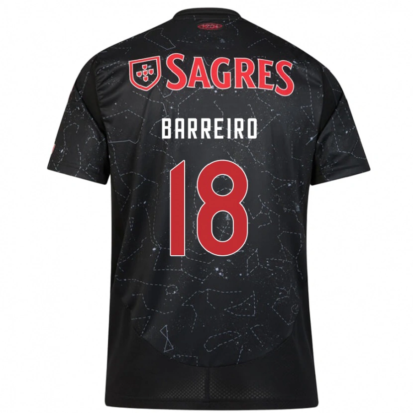 Danxen Niño Camiseta Leandro Barreiro #18 Negro Rojo 2ª Equipación 2024/25 La Camisa México