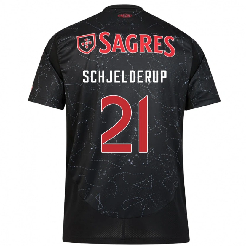 Danxen Niño Camiseta Andreas Schjelderup #21 Negro Rojo 2ª Equipación 2024/25 La Camisa México