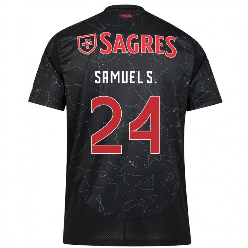 Danxen Niño Camiseta Samuel Soares #24 Negro Rojo 2ª Equipación 2024/25 La Camisa México