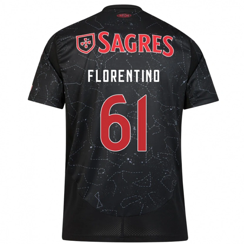 Danxen Niño Camiseta Florentino #61 Negro Rojo 2ª Equipación 2024/25 La Camisa México
