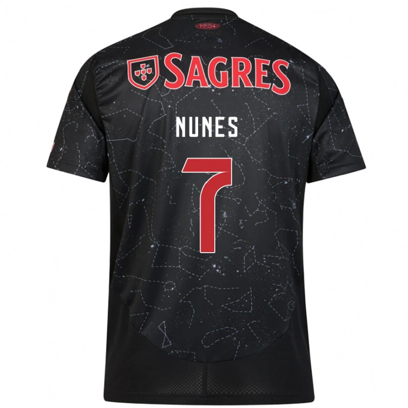 Danxen Niño Camiseta Bernardo Nunes #7 Negro Rojo 2ª Equipación 2024/25 La Camisa México