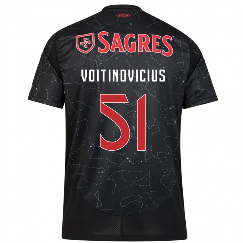 Danxen Niño Camiseta Arnas Voitinovicius #51 Negro Rojo 2ª Equipación 2024/25 La Camisa México