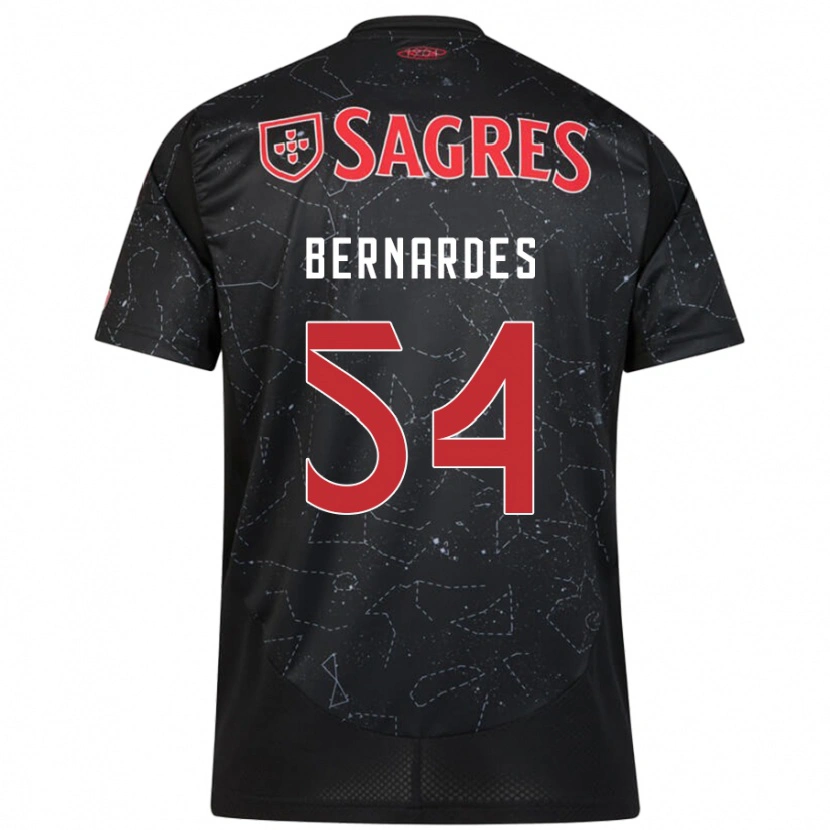 Danxen Niño Camiseta Bernardes #54 Negro Rojo 2ª Equipación 2024/25 La Camisa México