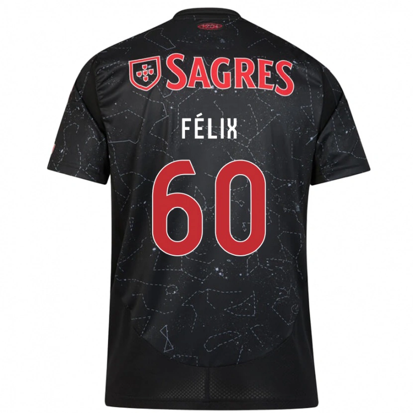 Danxen Niño Camiseta Nuno Félix #60 Negro Rojo 2ª Equipación 2024/25 La Camisa México