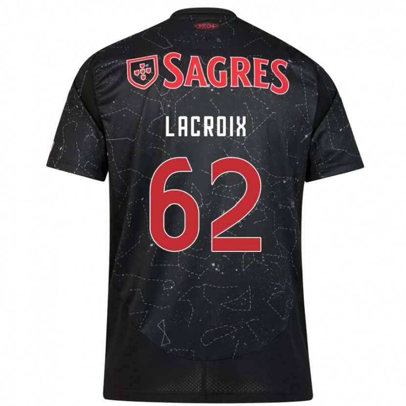 Danxen Niño Camiseta Lenny Lacroix #62 Negro Rojo 2ª Equipación 2024/25 La Camisa México