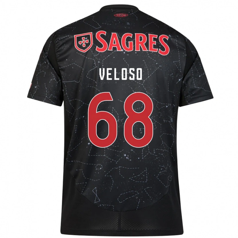 Danxen Niño Camiseta João Veloso #68 Negro Rojo 2ª Equipación 2024/25 La Camisa México