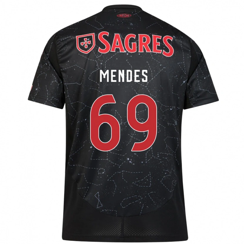 Danxen Niño Camiseta Vladimir Mendes #69 Negro Rojo 2ª Equipación 2024/25 La Camisa México