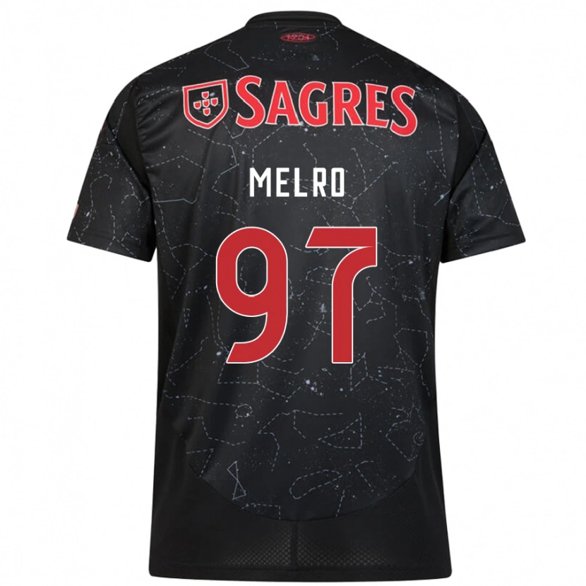 Danxen Niño Camiseta José Melro #97 Negro Rojo 2ª Equipación 2024/25 La Camisa México