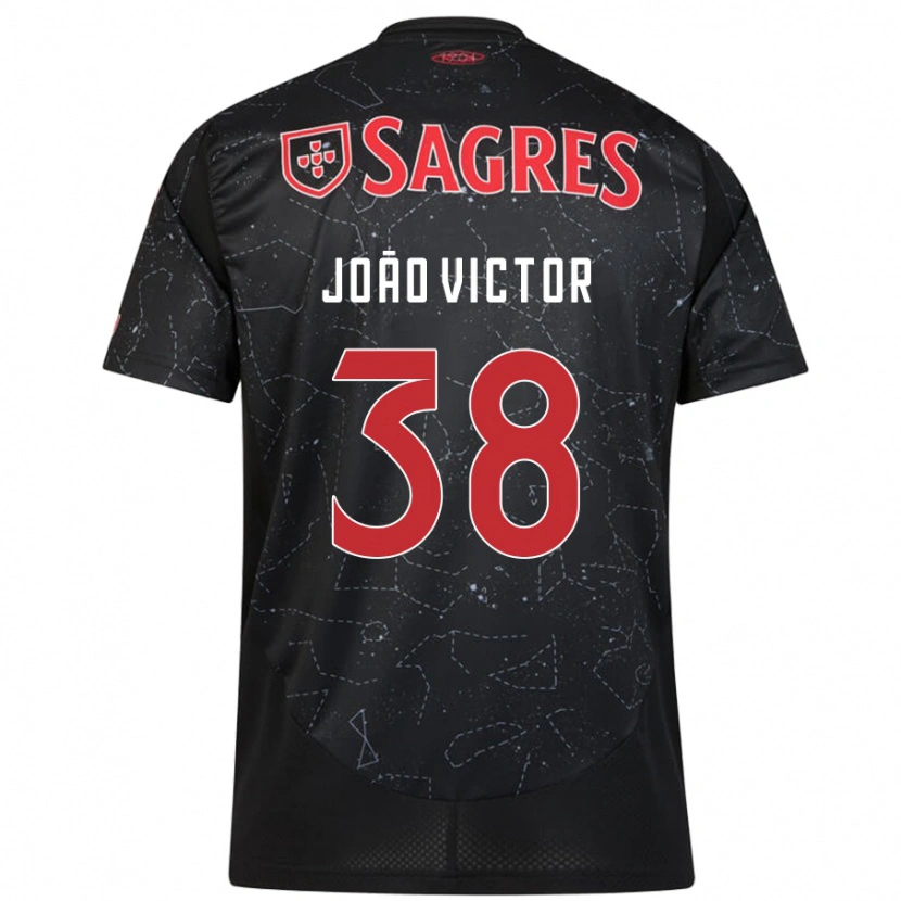 Danxen Niño Camiseta João Victor #38 Negro Rojo 2ª Equipación 2024/25 La Camisa México
