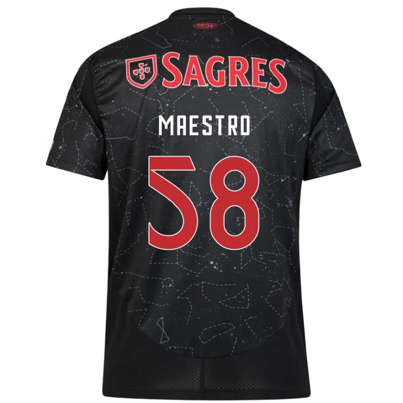 Danxen Niño Camiseta Maestro #58 Negro Rojo 2ª Equipación 2024/25 La Camisa México