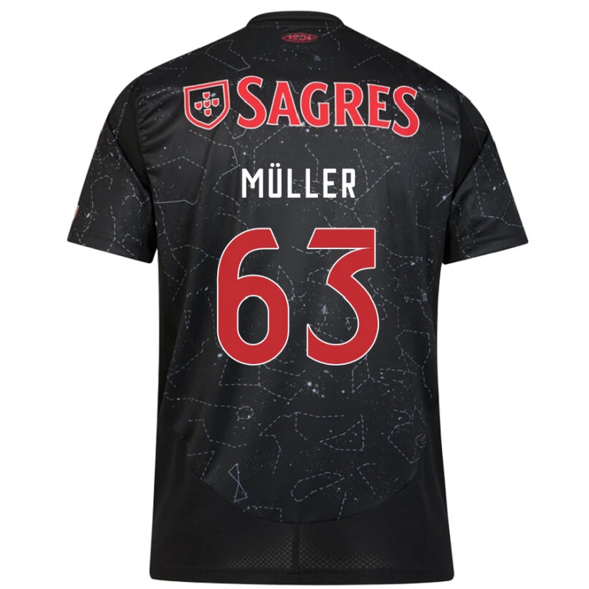 Danxen Niño Camiseta José Müller #63 Negro Rojo 2ª Equipación 2024/25 La Camisa México