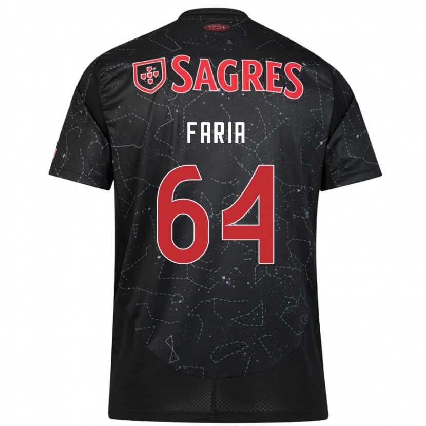 Danxen Niño Camiseta Hugo Faria #64 Negro Rojo 2ª Equipación 2024/25 La Camisa México