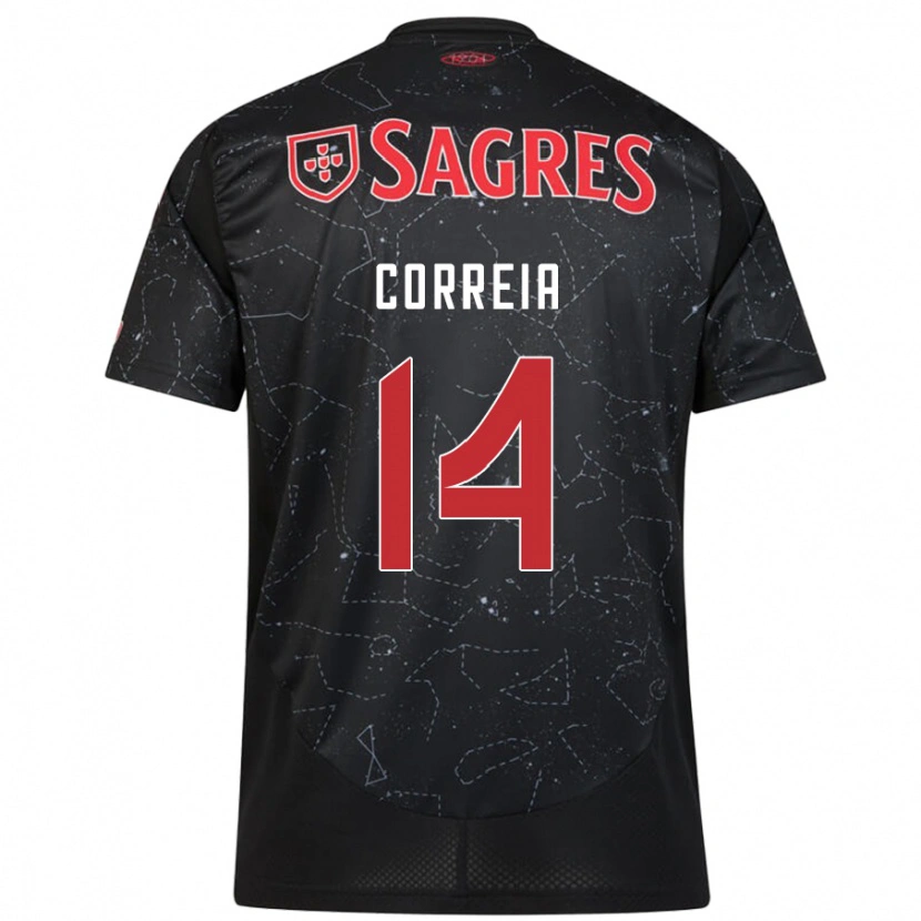 Danxen Niño Camiseta Carolina Correia #14 Negro Rojo 2ª Equipación 2024/25 La Camisa México