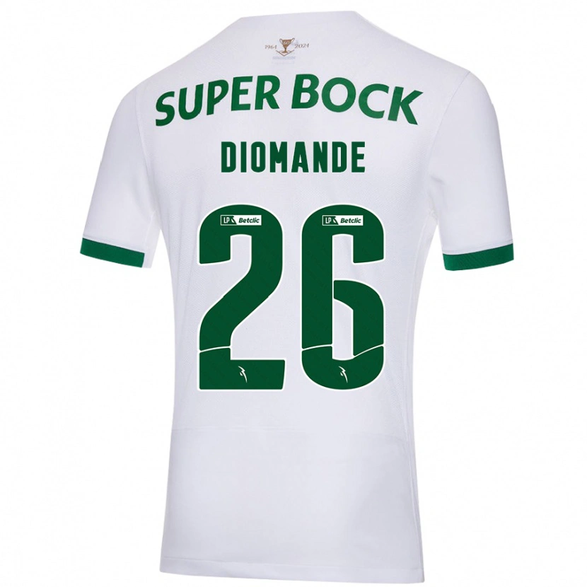 Danxen Niño Camiseta Ousmane Diomande #26 Blanco Verde 2ª Equipación 2024/25 La Camisa México