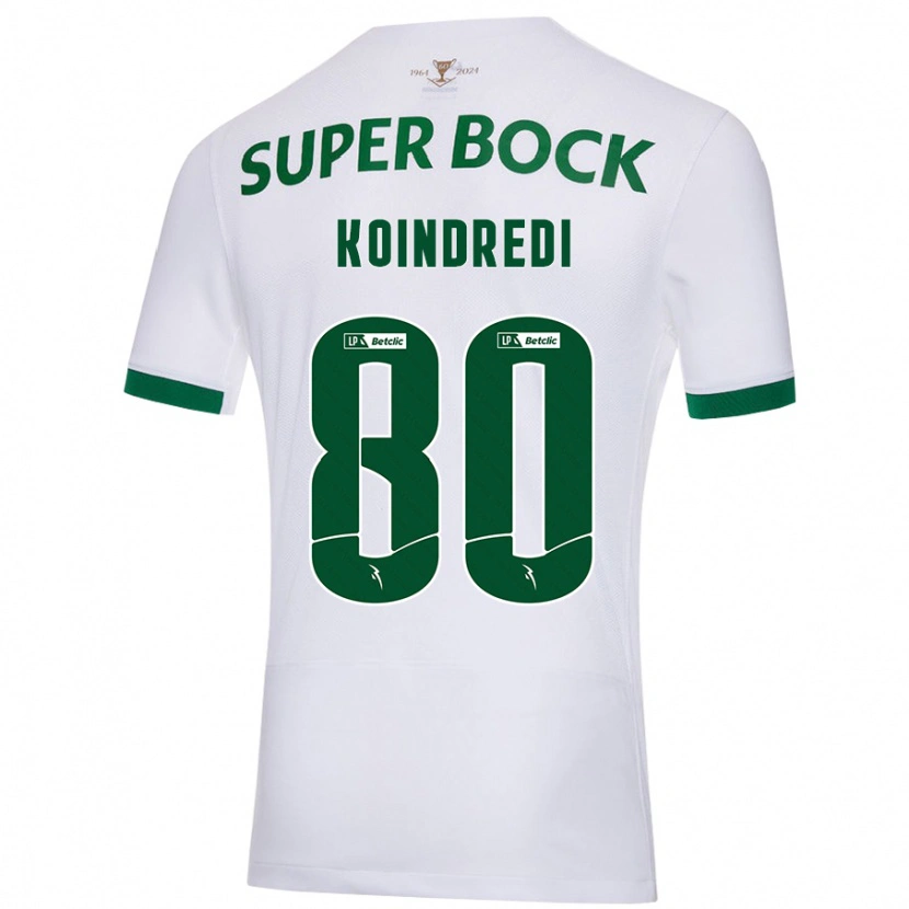 Danxen Niño Camiseta Koba Koindredi #80 Blanco Verde 2ª Equipación 2024/25 La Camisa México